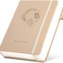 CAGIE Lined Journal for Women 320 Pages 100gsm Thick Journals for Writing, Diary for Women A5 Writing Journal for Work Travel Butterfly Notebook with Pocket, 5.7 x 8.3 Inches, Beige