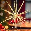 Enhon 14" Christmas Tree Topper with LED Lights, 19 of 76 Lights Twinkling, Electroplated 3D Star Burst Universal Christmas Tree Topper for Holiday Decor, No Assembly Required(Gold)