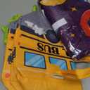 Ramede 3 Pcs Women Halloween Teacher Costume Set Vintage Long Sleeve Dress with School Bus Bag for Halloween Role Play Party (Large)