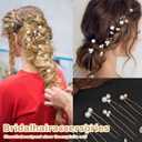 18 Pieces Gold Wedding Hair Pins 3 Styles Prom Pearl Rhinestone Hair Pins Crystal Flower Hair Clips, Handmade Pearl Hairpieces Jewelry Accessories for Bride Bridesmaids
