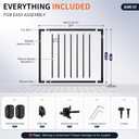 W.3ft x H.36in Aluminum Deck Gate Kit Outdoor, DIY Cuttable, Black