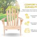 Shine Company Westport Wooden Adirondack Chair, Outdoor Patio Firepit Chairs, Back & Seat Pre-Assembled, Natural