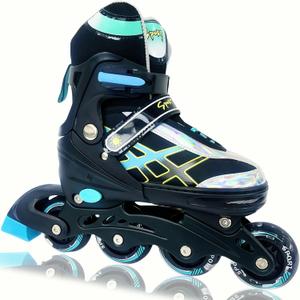 Adjustable Inline Skates for Kids and Teens Ages 4-16, All 8 Wheels of Inline Roller Skates Light Up, Safe and Fun Illuminating for Outdoor Indoor Sports