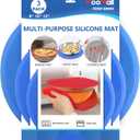 KooMall 12 10 8 Inch Multi-use Microwave Mat, Trivet, Pot Holders, Drying, Baking, Place Mat, Utensils Rest, Silicone Cover Pad for Hot Pot Pans Bowls Plates Dishes Kitchen Counter, Heat Resistant, Blue