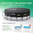 UIRWAY 500D Pool Cover 12FT Round [2026 Upgraded Heavy Duty Fabric] Solar Pool Covers for Above Ground Pools, New Super Windproof Gel-Coated Tarp Straps, Swimming Pool Covers with UV Protection