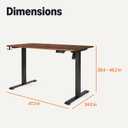 Amazon Basics Electric Standing Desk, Height Adjustable Home Office Desk with Memory Buttons and Electronic Display, 47" x 24", Black/Walnut Effect, 47" x 24" x28"-45.7''