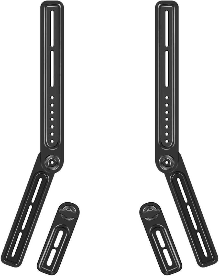 TNP Soundbar Mount Bracket Under TV or Above - Universal Sound Bar TV Mounting Kit with Adjustable Swivel & Detachable Extension Plates Compatible with LG, Vizio, Bose, Samsung & More, Up to 33 Lbs
