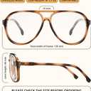 livho Vintage Aviator Blue Light Blocking Glasses, Fashion Oversized Frames with UV Protection Coating, Unisex Design (*Tortoise)
