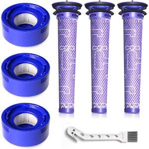 6 Pack Replacement Filters for Dyson V7 Animal V8 Animal V8 Absolute, 3 Pre Filters and 3 Post Filters, Replaces Part No.965661-01 & 967478-01