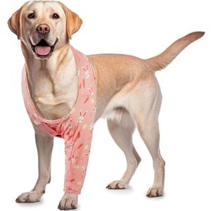 ROZKITCH Leg Sleeve for Dogs Front Leg Right Left Leg, Pet Prevent Licking Wound Elbow Knee Protector, Dog Recovery Suit Cone Collar Alternative for Sprain ACL CCL Arthritis Joint Care Rabbit M