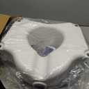Drive Medical 2-in-1 Raised Toilet Seat with Removable Padded Arms - Elevated Bathroom Safety Support - Secure Locking Attachment - Easy Height Assistance - Durable Construction, Standard Toilets