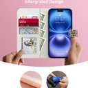 DEENAKIN for iPhone 16 Wallet Case with Card Holder + Cash Clip, RFID-Blocking, Military-Grade Drop Protection & UV-Printed Artwork, Magnetic Closure with Leather Kickstand - Leopard Star
