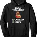 Things I Like Capybara Lover Capybara Girl Capybara Boy Pullover Hoodie (Black, S)