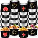 Pickmesh 80 Pcs Casino Paper Ice Cream Cups 9 oz Poker Las Vegas Disposable Dessert Bowls Snack Soup Paper Cups Poker Night Birthday Party Supplies for Hot or Cold Food