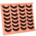 Short Lashes Natural Look False Eyelashes Thick Volume Faux Mink Lashes Pack Wispy Strip Fake Eyelashes Cat Eye Lashes that Look Like Extensions 14 Pairs