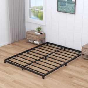 Nailsong 3 Inch Bed Frame Full Low Profile, Full Size Metal Bed Frame No Box Spring Needed, Heavy Duty Metal, Easy Assembly, Black