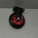 POWERTEC 6 Inch Caster Wheels, Heavy Duty Fixed Plate Casters with Rubber Knobby Tread for Workbench, Dolly, Cart, Trolley, Wagon, Toolbox and Chicken Coop, Large Rubber Castor Wheels, 1PK (17052V)