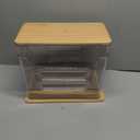 Delamu Trash Bag Dispenser with Bamboo Lid, Acrylic Trash Garbage Holder for 4-33 Gallon Bags, Space-Saving Under Sink Organizer for Kitchen, Cabinet, Pantry, 2 Pack