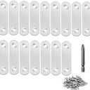 16 Pack Flat Plate Straight Brackets 60MM Stainless Steel Flat Metal Braces,Repair Bracket with Screws