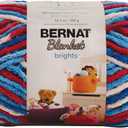 BERNAT BLANKET BRIGHTS YARN 300G 10.5 OZ, RED, WHITE AND BOOM