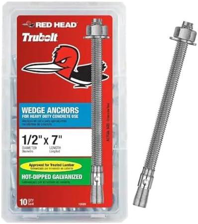 Red Head 1/2 in. x 7 in. HOT Dipped Galvanized Wedge Anchor 6CT