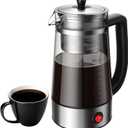 KIDISLE 10-Cup Electric Percolator Coffee Pot, Glass Percolator Coffee Maker with Borosilicate Carafe, Stainless Steel Filter Basket, 1000W