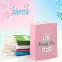 ARQRHTLY 36 Pcs Mahjong Gift Bags Bulk with Handles, 8.3 x 5.9 x 3.2 Inch Multiple Style Paper Goody Bags, Mahjong Party Decorations for Women Men Lover Game Night Birthday Party Supplies