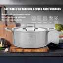 Vivicreate Tri-Ply Stainless Steel Stockpot Deep Cooking Pot with Hammered Exterior, Compatible with All Stovetops, Even Heat Distribution, Durable Cookware for Soups, Stews, and More7QT