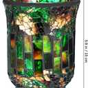 Healifty Green Mosaic Glass Candle Holder for Table Centerpiece, Vintage Stained Tealight Candlestick Lamp, Romantic Votive Home Farmhouse Decor