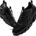 Furuian Steel Toe Shoes for Men & Women Lightweight Indestructible Safety Work Shoes Comfortable Steel Toe Sneakers Puncture Proof Work Sneakers (9.5 Women/8 Men, Black)