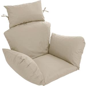 Egg Chair Cushion  Outdoor Hanging Chair Cushion, Replacement Cushions for Patio Swing, Waterproof, Fade- Resistant, Removable & Machine Washable Cover, Cream