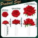 BBTO 12 Pcs Rose Hair Clip Mexican Hair Accessories for Flamenco Dancer Women Mexican Flowers Bridal Christmas Flower Clips for Holiday Wedding Dance Birthday Bridesmaid (Red)