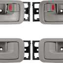 Set of 4 Interior Door Handles W/Bezel (Light Gray) Fit for 2000-2006 Toyota Tundra(Standard/Extended Cabs ONLY),Front and Rear Side