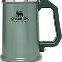 Stanley Classic Bottle Opener Beer Stein 24 oz | Flip Up Lid and Heavy Duty Handle with Built In Bottle Opener | Insulated Stainless Steel Beer Mug | BPA-Free | Hammertone Green