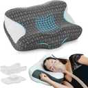 Elviros Cervical Neck CPAP Pillow for Sleeping, Ergonomic Adjustable Height Neck Support Memory Foam Bed Pillow for CPAP Users with Sleep Apnea, Suitable for Side and Back Sleepers