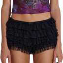 NUFIWI Women's Y2K Lolita Ruffle High Waist Shorts
M Black