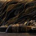 Bormia Black Marble Peel and Stick Wallpaper Modern Abstract Wall Murals