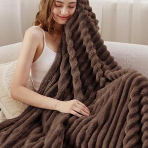 Bedsure Fondue Fudge Fleece Blanket for Couch - GentleSoft Cozy Soft Blankets for Women, Cute Small Throws for Girls, 50x70 Inches (Throw XL (50" x 70"))