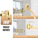 Gold Curved Shower Curtain Rod,35-76 Inches Adjustable Length Curved Shower Rods Round Shower Curtain Rod Rust Proof Stainless Steel Curved Shower Rods For Bathroom