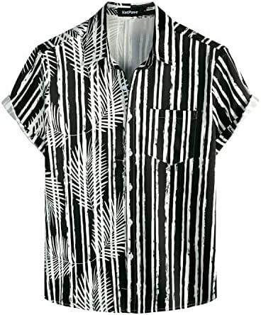 VATPAVE Mens Hawaiian Flamingo Shirts Casual Tropical Short Sleeve Button Down Shirt Summer Beach Shirts (Small)