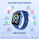4G Kids Smart Watch with GPS Tracker, Video Call & Texting, Smart Watch for Kids with SIM Card, SOS, School Mode, HD Camera, Pedometer, Kid Watch Gift for Boys Girls Age 4-12, Bule