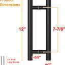 LVYIHAN 12 inch Round Stainless Steel Door Pull Push Handle Double Sided, French Sliding Barn Door Handle, H Shape Home Door Pull Handles, Black