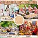 Sinmoe 100 Pack Disposable Paper Placemats Bulk 13 Inch Paper Placemats Disposable Charger Plates Table Place Mats for Dinner Wedding Birthday Summer Spring Party Dinner Tableware