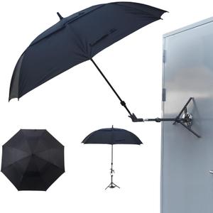 60 HVAC Umbrella with Magnetic Base, Height Adjustable, Rotate in Any Direction, Outdoor Work Umbrella to Keep the Work Cool and Dry(Black)