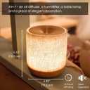 Essential Oil Diffuser 200ml with Fabric Cover and Night Lamp | Ultrasonic Aroma Diffuser | Humidifier w Lights | Room Decor | Small Humidifier for Bedroom | Gift (Light Brown)