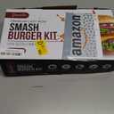 Gamalou Smash Burger Press Kit: 7 Cast Iron Flat Press, 3-in-1 Hamburger Maker, 6x5 Spatula, Dredge Shaker & 100 Patty Papers for BBQ, Blackstone Griddle, Flat Top, Grill & Frying Pan (Essential)