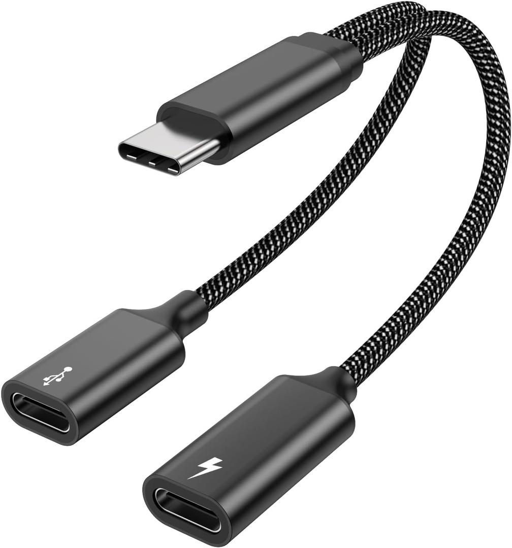 USB C Splitter USB C to USB C Female Adapter USB Y Splitter Cable(NOT for Monitor)USB C Male to 2USB-C Female Cord Double USB C Port Hub USB C Charging Split Adapter for Mac,Xbox One,PS5,Laptop