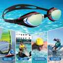 Nearsighted Swim Goggles, Shortsighted Optical Swimming Goggles No Leaking Anti Fog UV Protection for Adult Men Women