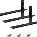 (3-Pack) Free Hanging T Shelf Bracket, Solid Heavy Duty Steel Knee Wall Hidden Granite Countertop Support Floating Bracket Hardware, Universal ,3 Count,16 Inch , DIY Projects , Screws Included