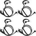 KANMIT 2.5mm Earpiece for Motorola t600 t800 t200 t260 mh230r mr350r mt350r Talkabout Radio Walkie Talkie with PU G Shape Ear-Hook Spring Wire and PTT Mic 1 Pin Headset,4 Pack